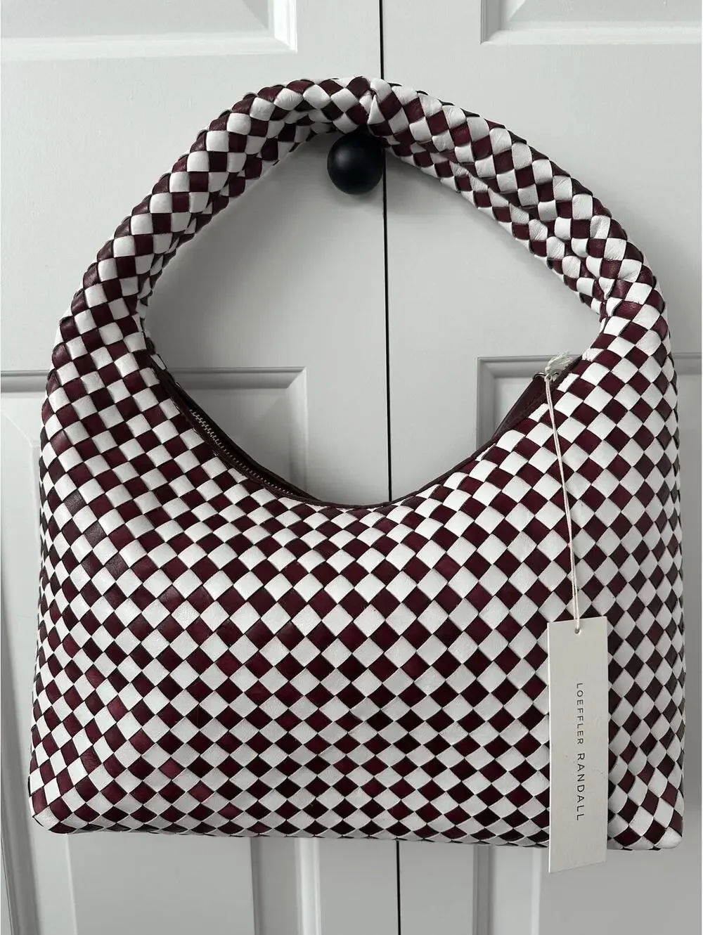 Loeffler Randall Willow Hobo Bag Maroon/White